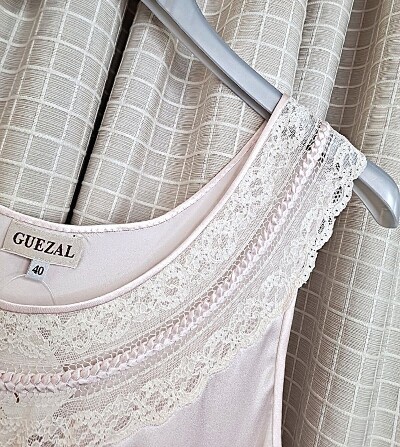 Camisón raso artesanal salmón