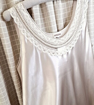 Camisón raso artesanal salmón