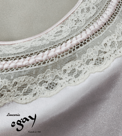 Camisón raso artesanal salmón